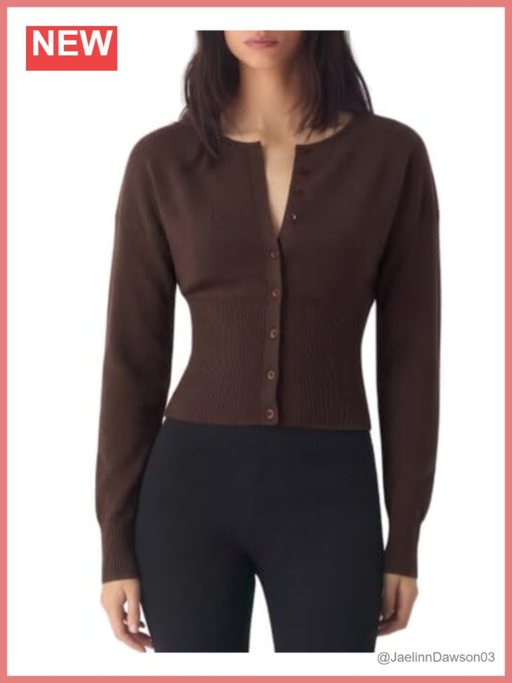 Cashmere Blend Women's Crew Neck Button Cardigan Sweater Long Sleeve